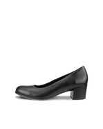 Women's ECCO® Dress Classic 35 Leather Block-Heeled Pump - Black - Outside