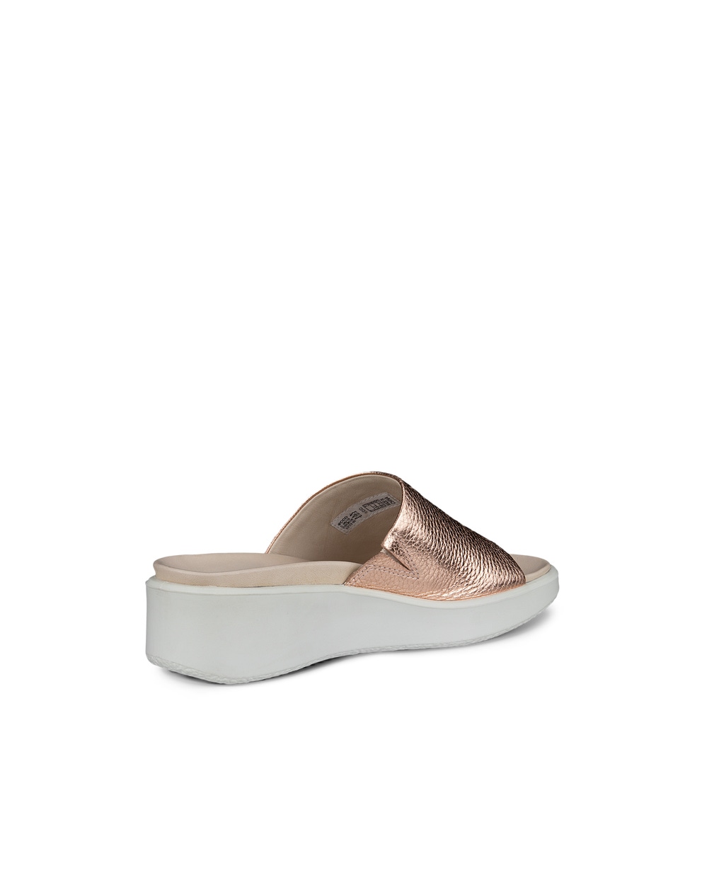 Women's ECCO® Flowt Wedge LX Leather Slide - Metallics - Back