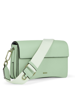 ECCO® Pinch Large Pop Pebbled Leather Pinch Crossbody Bag - Green - Main