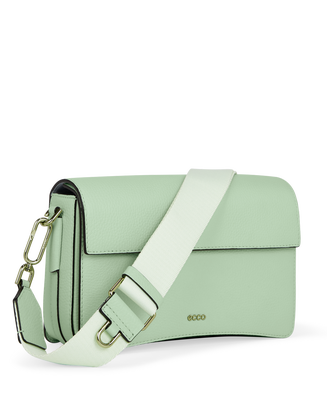 ECCO® Pinch Large Pop Pebbled Leather Pinch Crossbody Bag - Green - Main