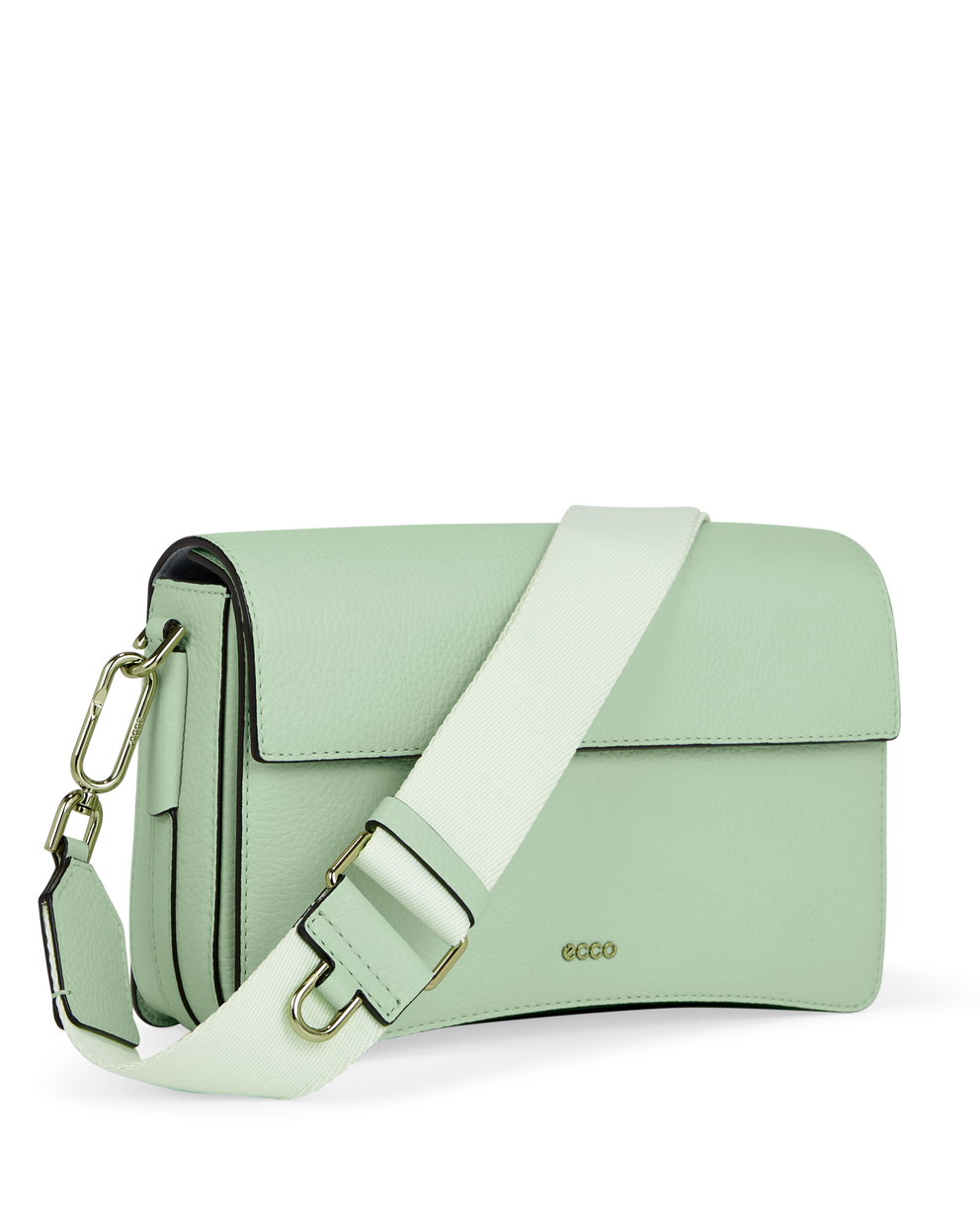 ECCO® Pinch Large Pop Pebbled Leather Pinch Crossbody Bag - Green - Main