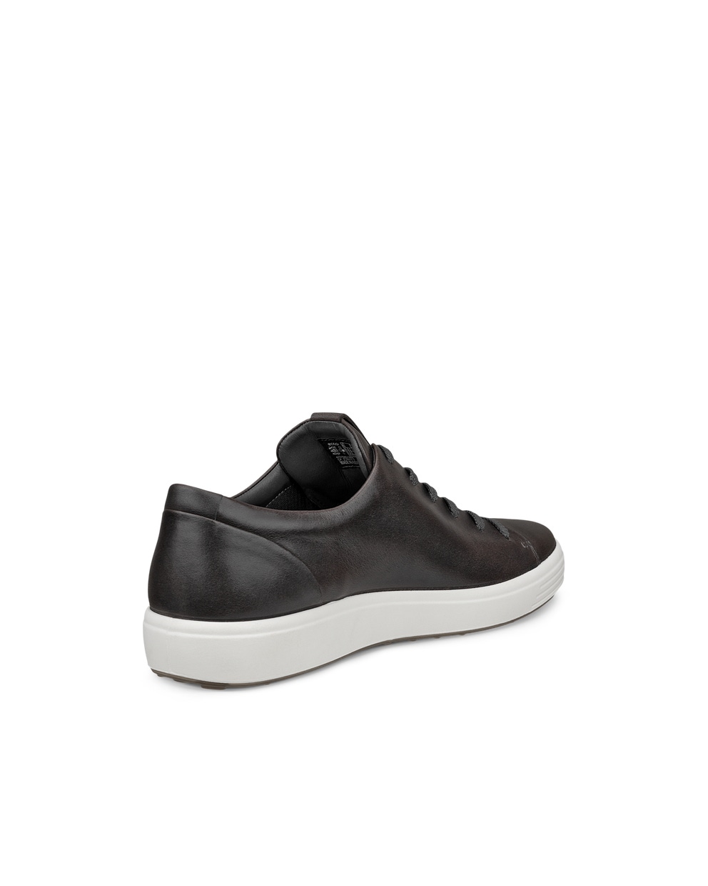 Men's ECCO® Soft 7 Leather Lace-Up Shoe - Grey - Back