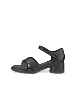 Women's ECCO® Sculpted Sandal LX 35 Nubuck Heeled Sandal - Black - Outside