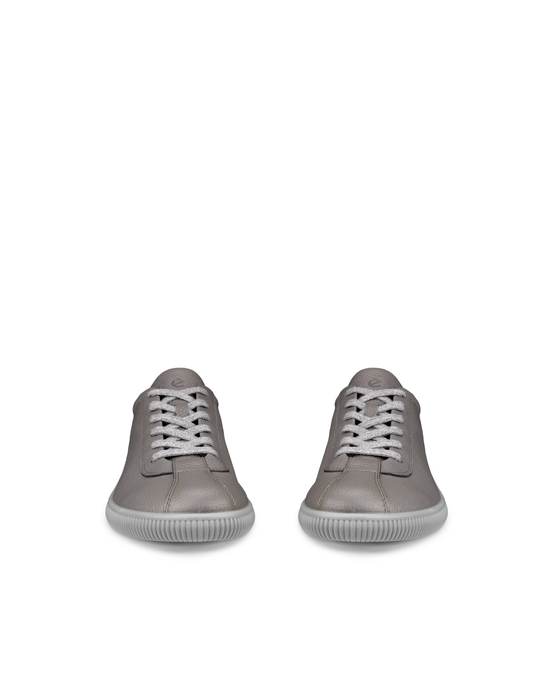 남성 ECCO® Soft Zero 가죽 트레이너 - Grey - Front pair