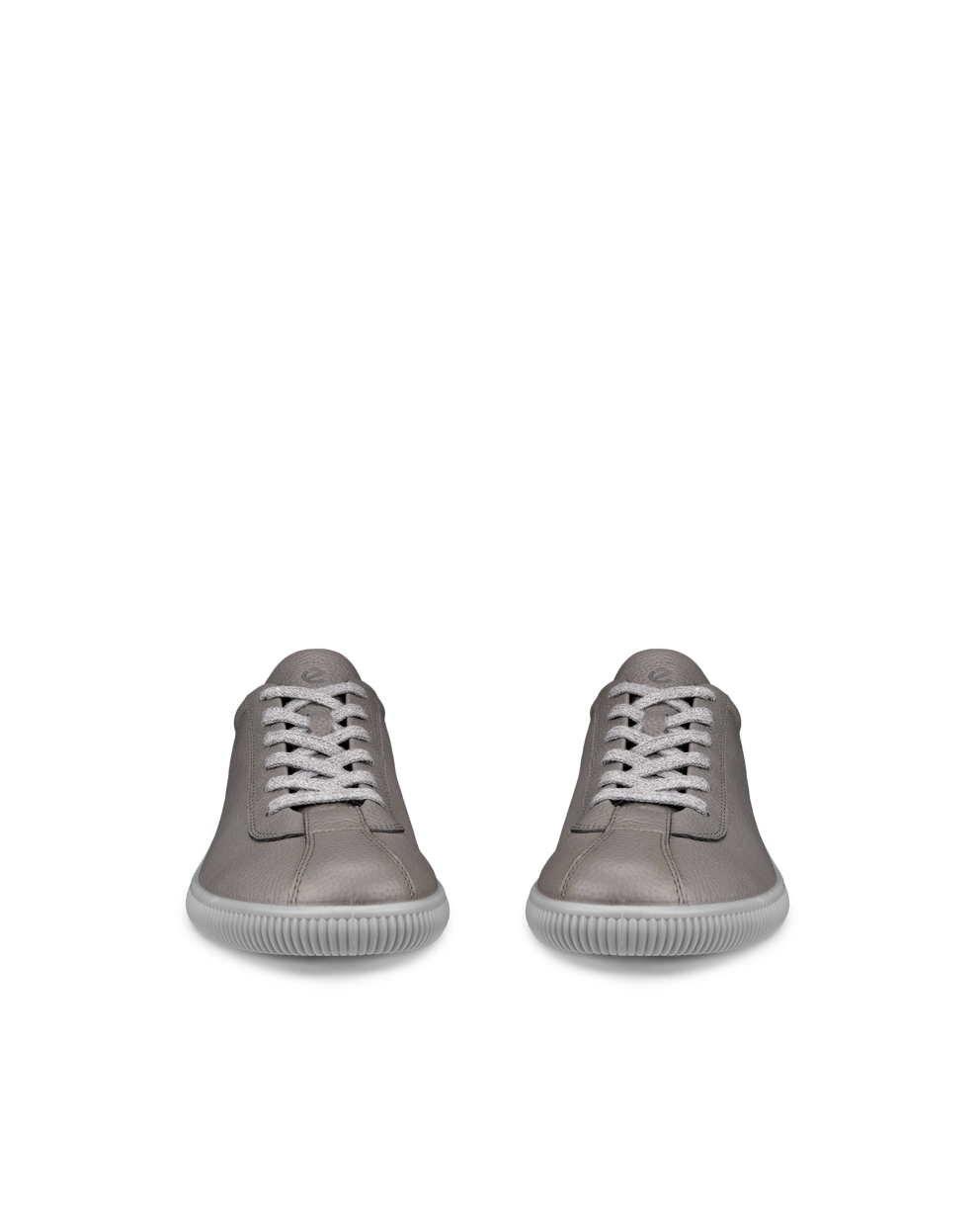 ECCO® Soft Zero baskets en cuir pour homme - Gris - Front pair