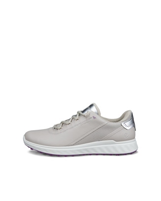 Ladies ECCO® Golf S-Casual Leather Waterproof Golf Shoe - Grey - Outside