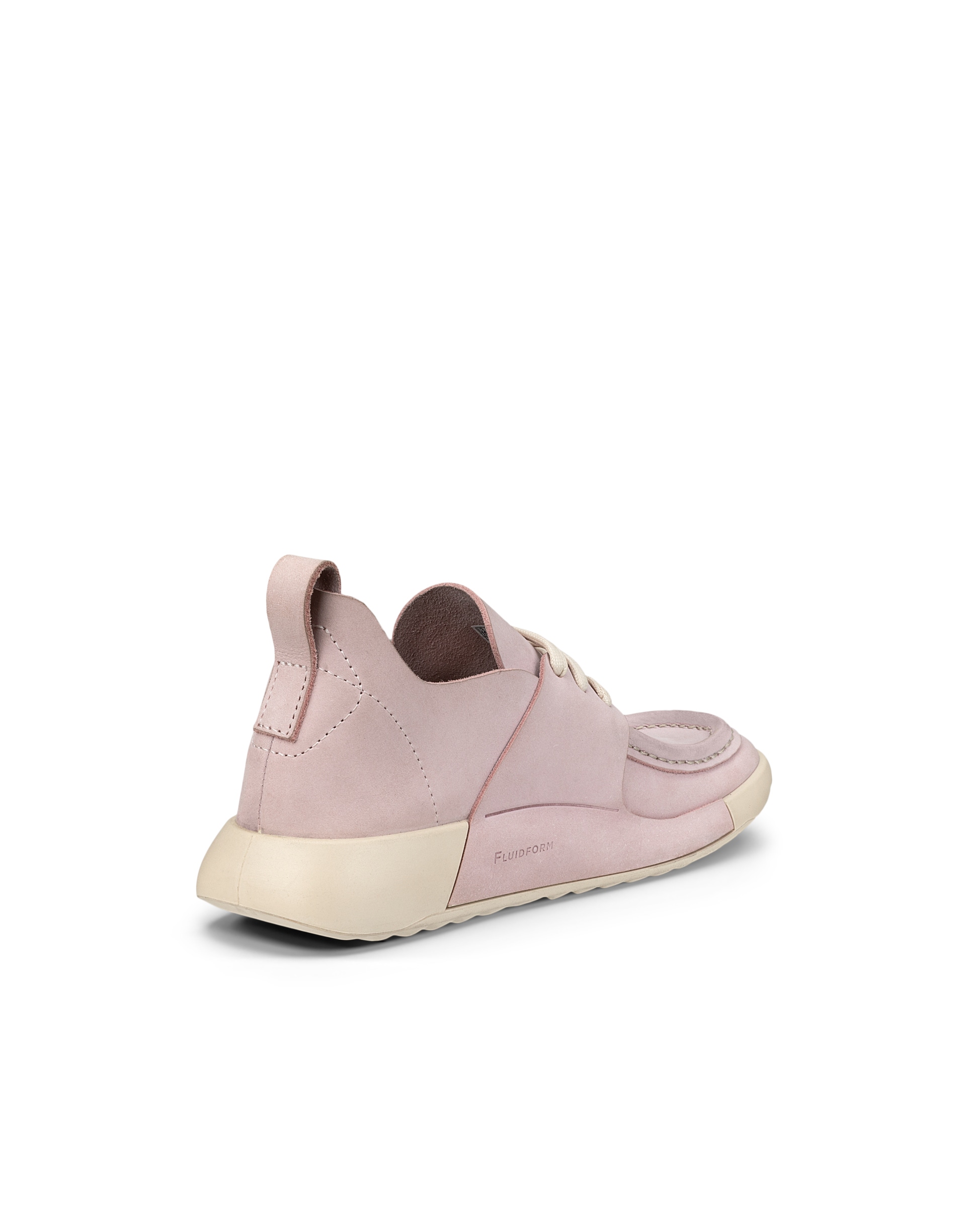 Women's ECCO® Cozmo Nubuck Moc-Toe Shoe - Pink - Back