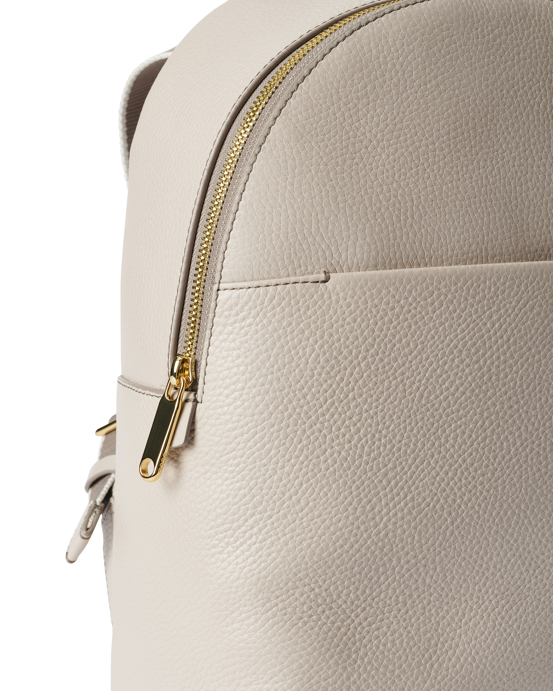 ECCO® Round Pack Pebbled sac à dos en cuir - Beige - Detail-1