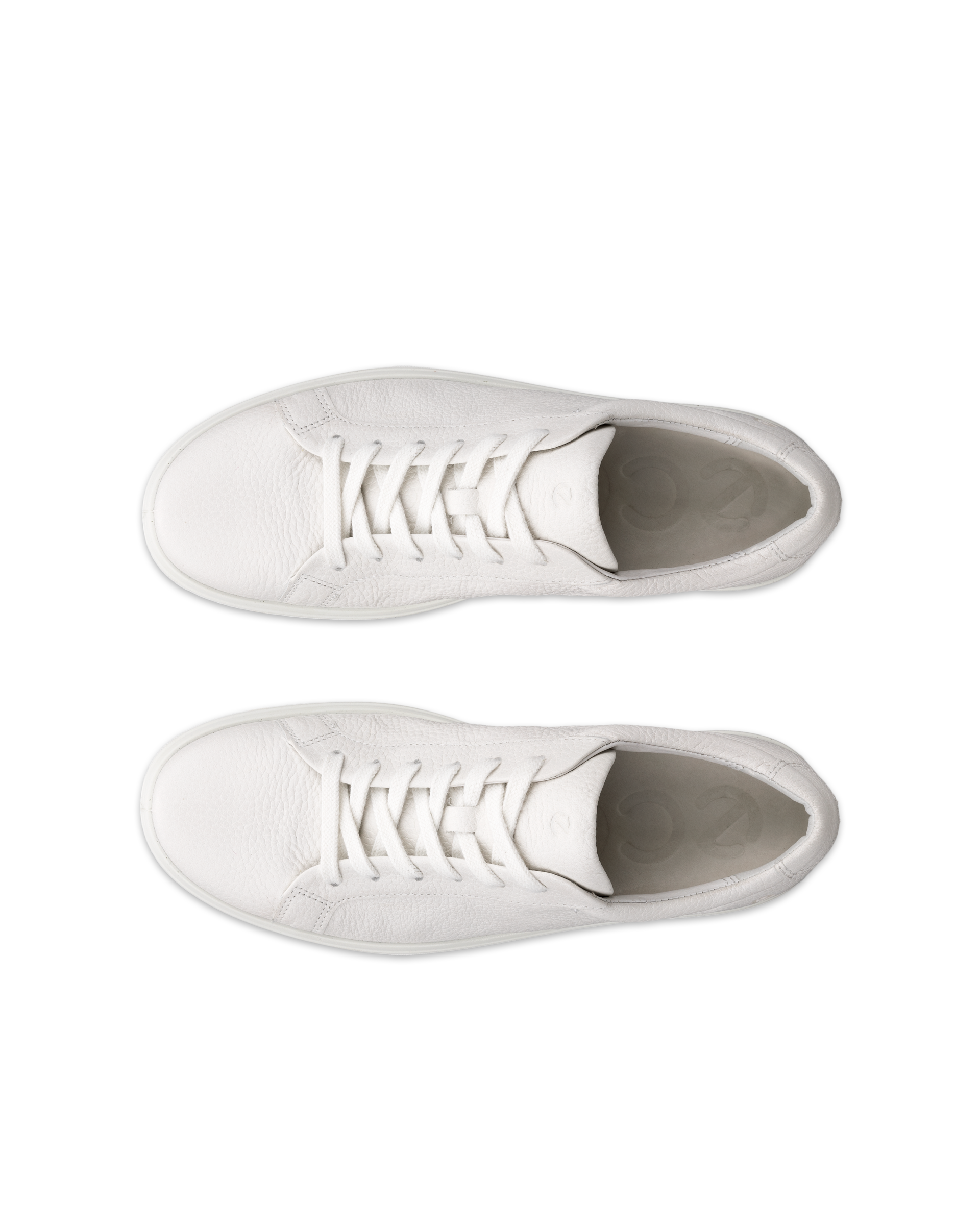 여성용 ECCO Soft 60 가죽 트레이너 - White - Top left pair