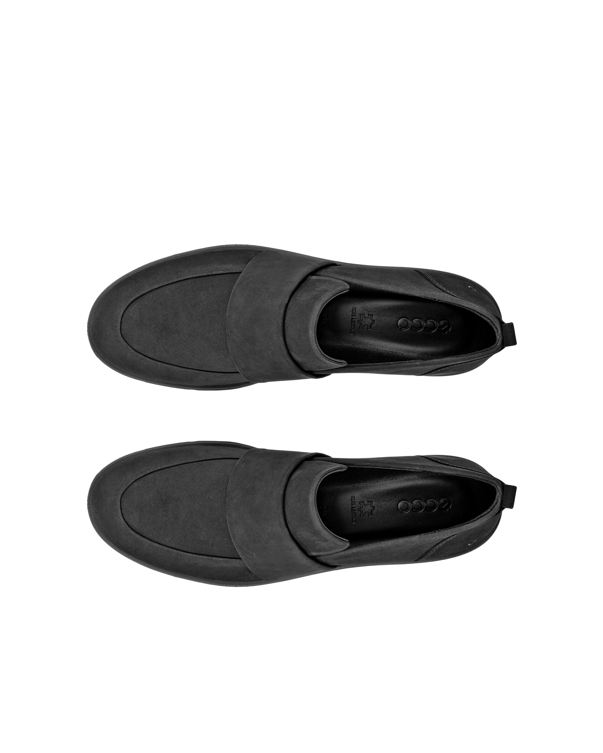Women's ECCO® Bella Nubuck Loafer - Black - Top left pair