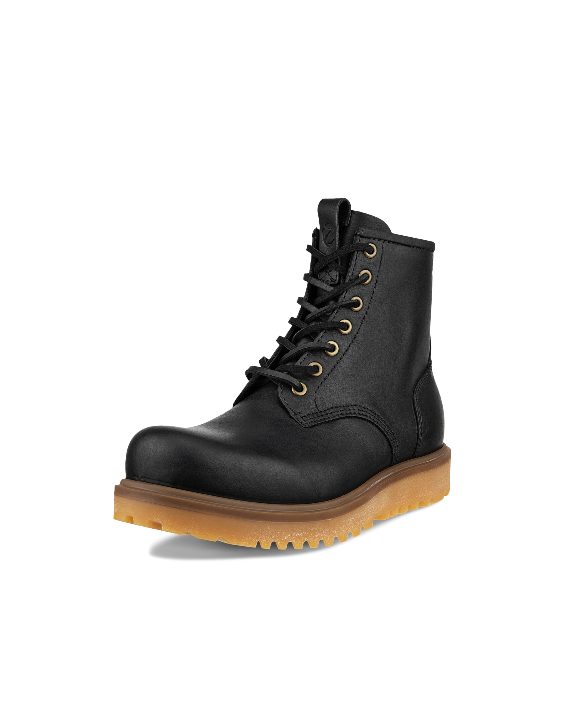 Botas de piel con puntera pespunteada ECCO® Staker para hombre - Negro - Main