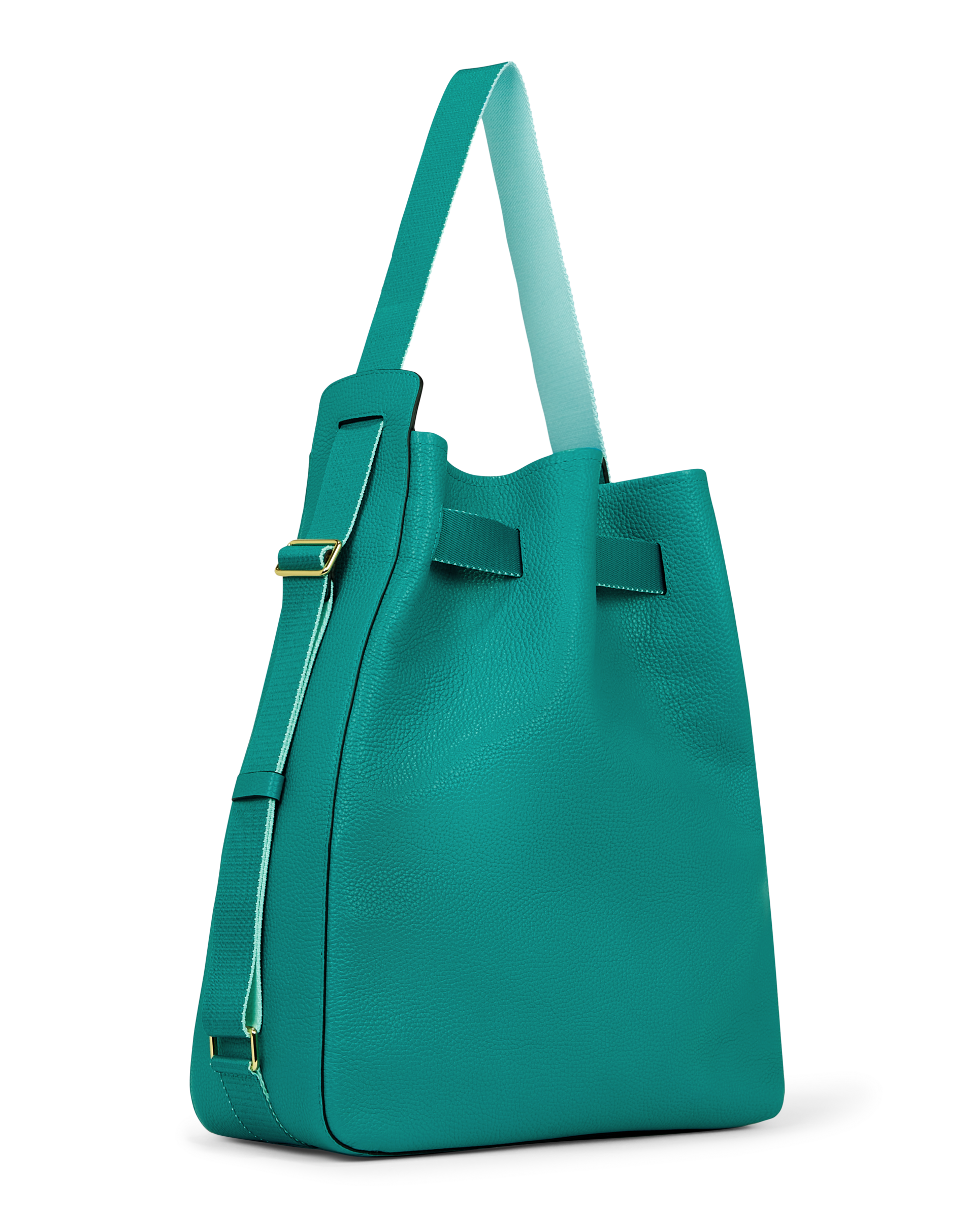 ECCO® Sail L Pebbled Leather Hobo Bag - Green - Back