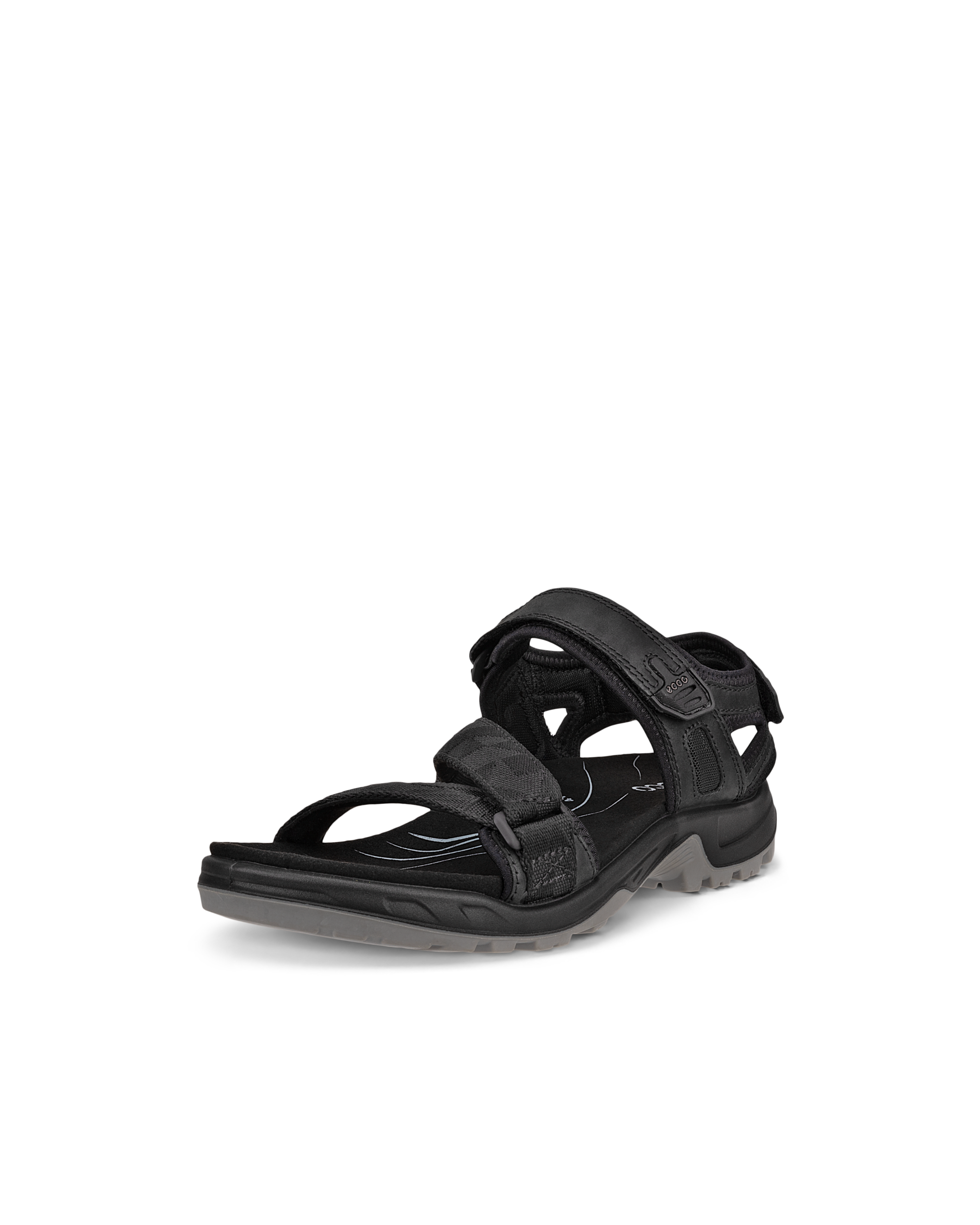 Men's ECCO® Offroad Nubuck Hiking Sandal - Black - Main