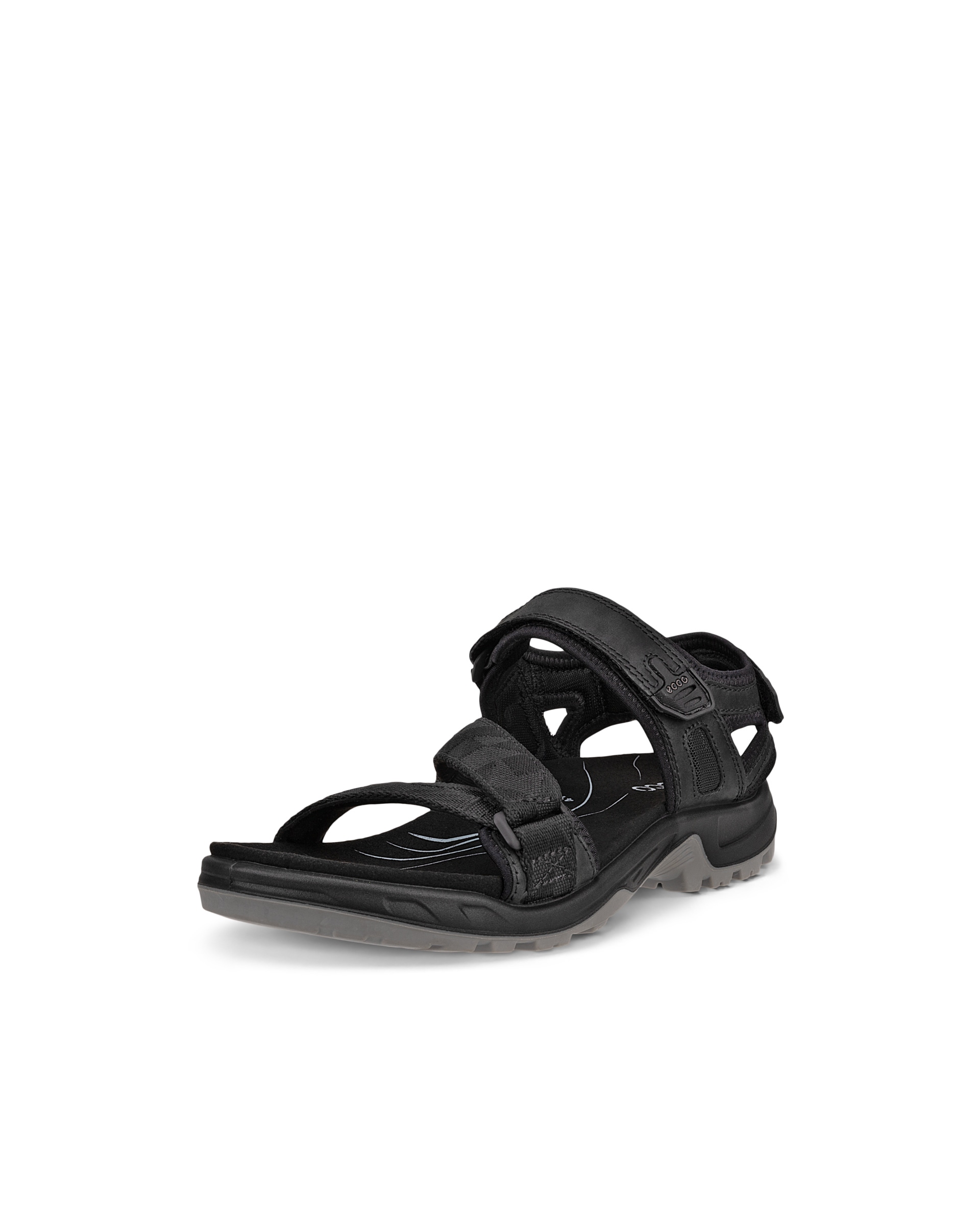 Men's ECCO® Offroad Nubuck Hiking Sandal - Black - Main