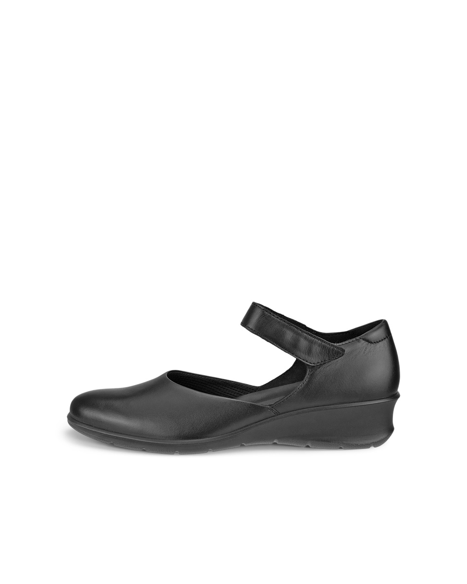 Black low wedge shoes online