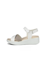 여성용 ECCO® Flowt Wedge LX 가죽 웨지 샌들 - Gold - Outside