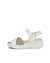 Women's ECCO® Flowt Wedge LX Leather Sandal - White - Outside