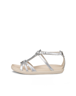 Women's ECCO® Simpil Leather Flat Sandal - Metallics - Outside