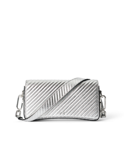 ECCO® Pinch Metallic Leather Shoulder Bag - Silver - Main