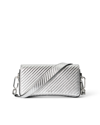 ECCO® Pinch Metallic Leather Shoulder Bag - Silver - Main