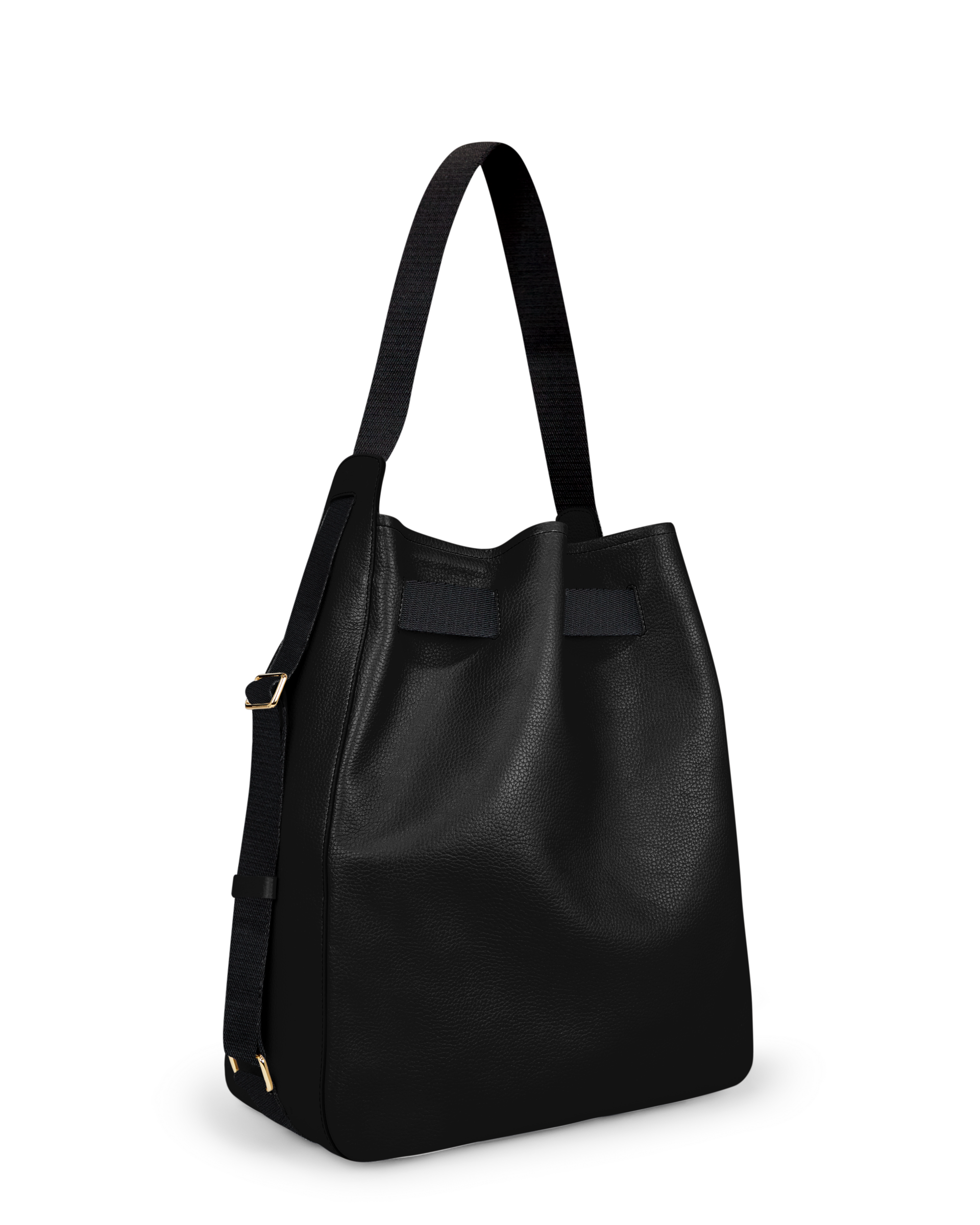 ECCO® Sail L Pebbled Leather Hobo Bag - Black - Back