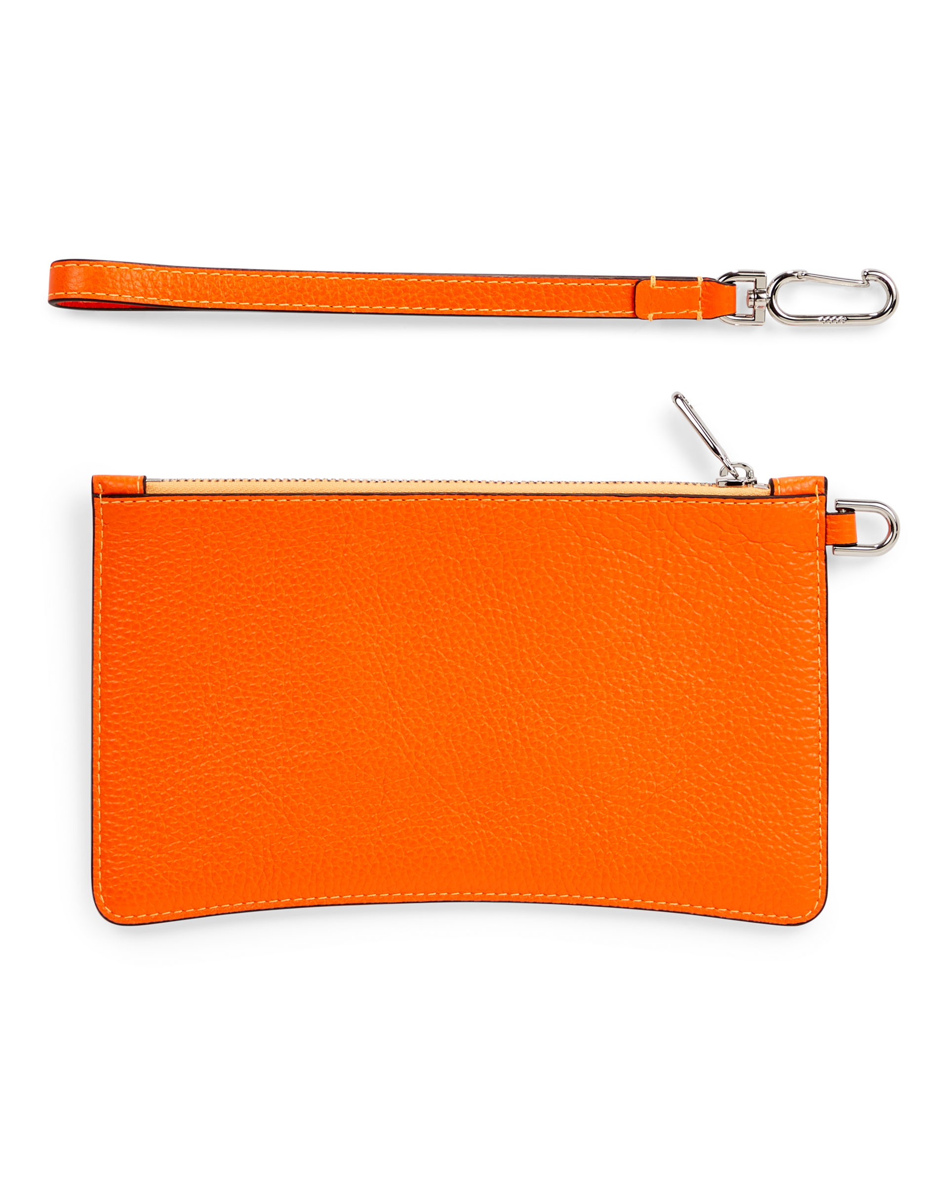 ECCO® Wristlet Pebbled Leather Clutch Bag - Orange - Back