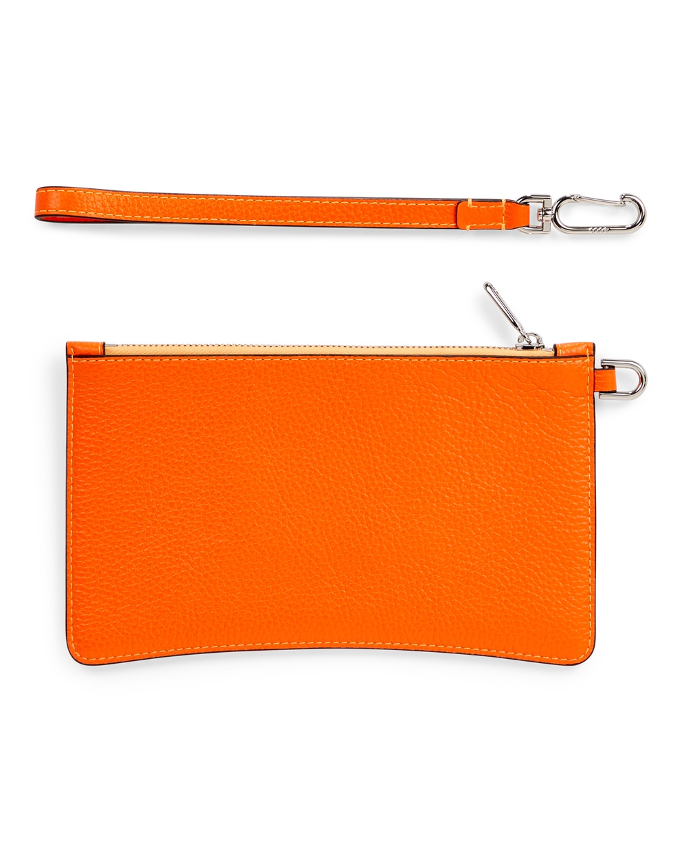 ECCO® Wristlet Pebbled Leather Clutch Bag - Orange - Back