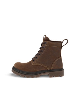 Women's ECCO® Grainer Suede Waterproof Lace-Up Boot - Brown - Outside