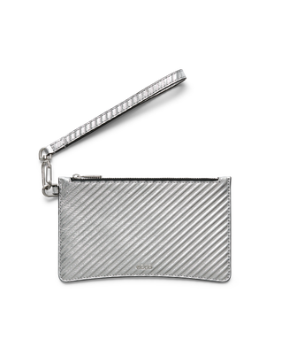 ECCO® Wristlet Metallic pochette cuir - Argenté - Main