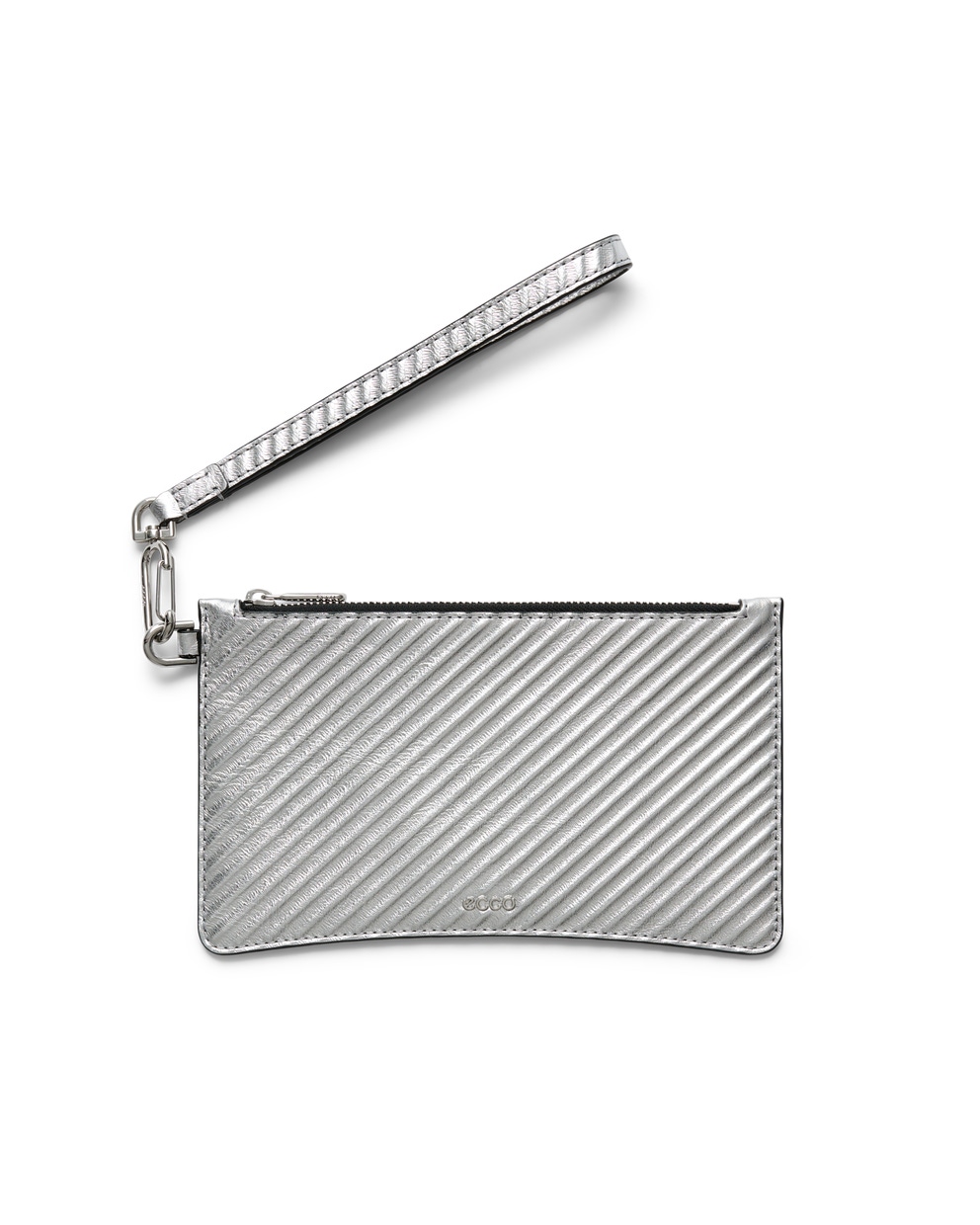 ECCO® Wristlet Metallic pochette cuir - Argenté - Main