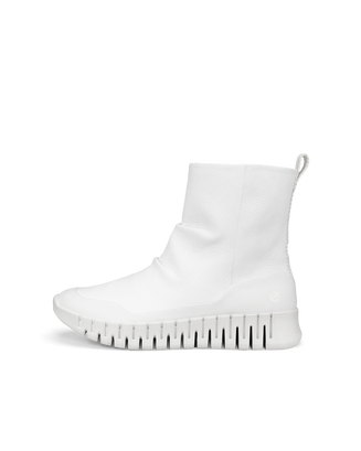 Women's ECCO® Gruuv Leather Bootie - White - Outside