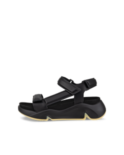 Sandalias de piel con plataforma ECCO® Chunky Sandal para mujer - Negro - Outside