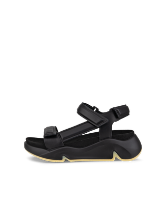 Sandalias de piel con plataforma ECCO® Chunky Sandal para mujer - Negro - Outside