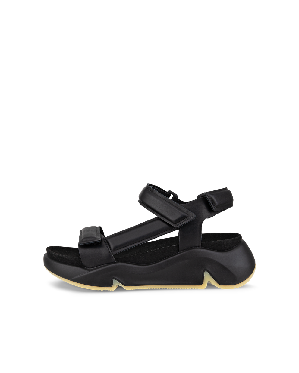 Sandalias de piel con plataforma ECCO® Chunky Sandal para mujer - Negro - Outside