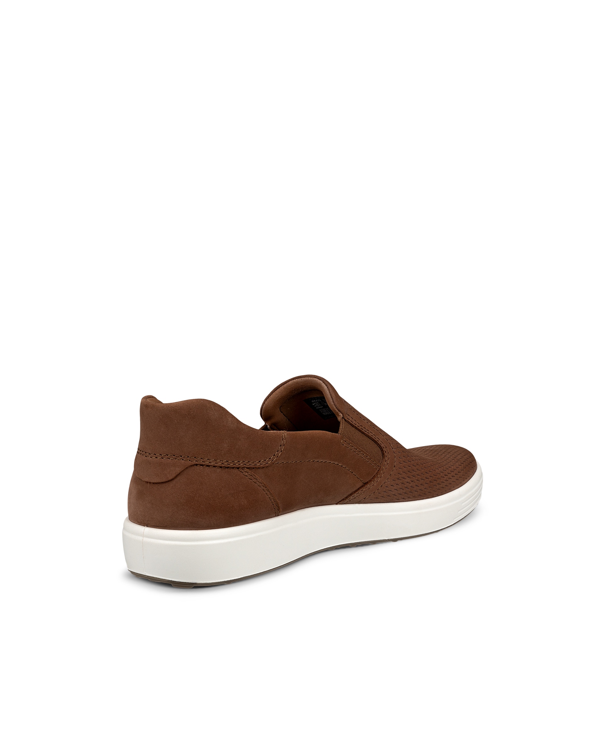 Men's ECCO® Soft 7 Nubuck Slip-In Shoe - Brown - Back