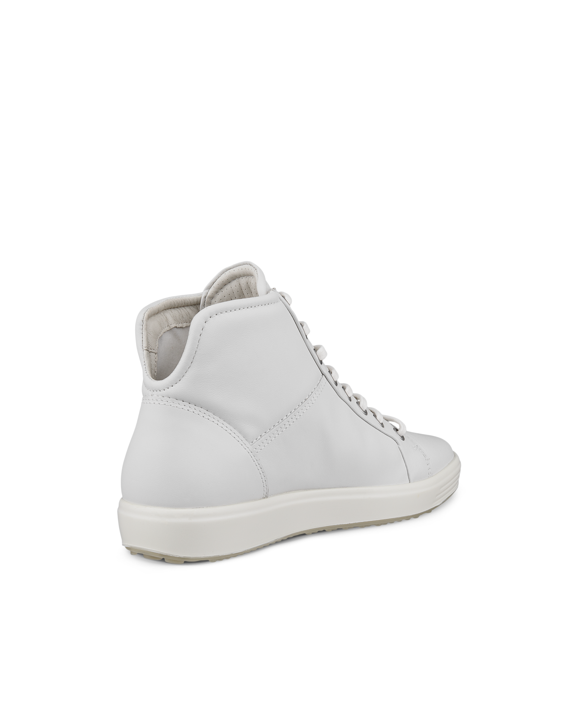 Women's ECCO® Soft 7 Leather High-Top Sneaker - White - Back