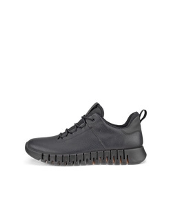 Men's ECCO® Gruuv Leather Gore-Tex Sneaker - Black - Outside