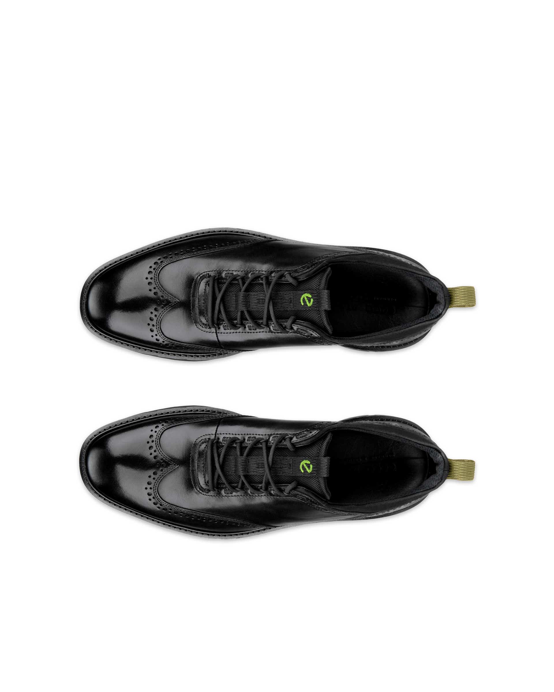 ECCO Men's ST.1 Hybrid Wingtip Shoes - Black - Top left pair