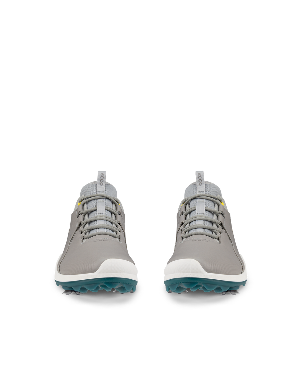 ECCO® Golf Biom Tour chaussure de golf crantée imperméable en cuir pour homme - Gris - Front pair