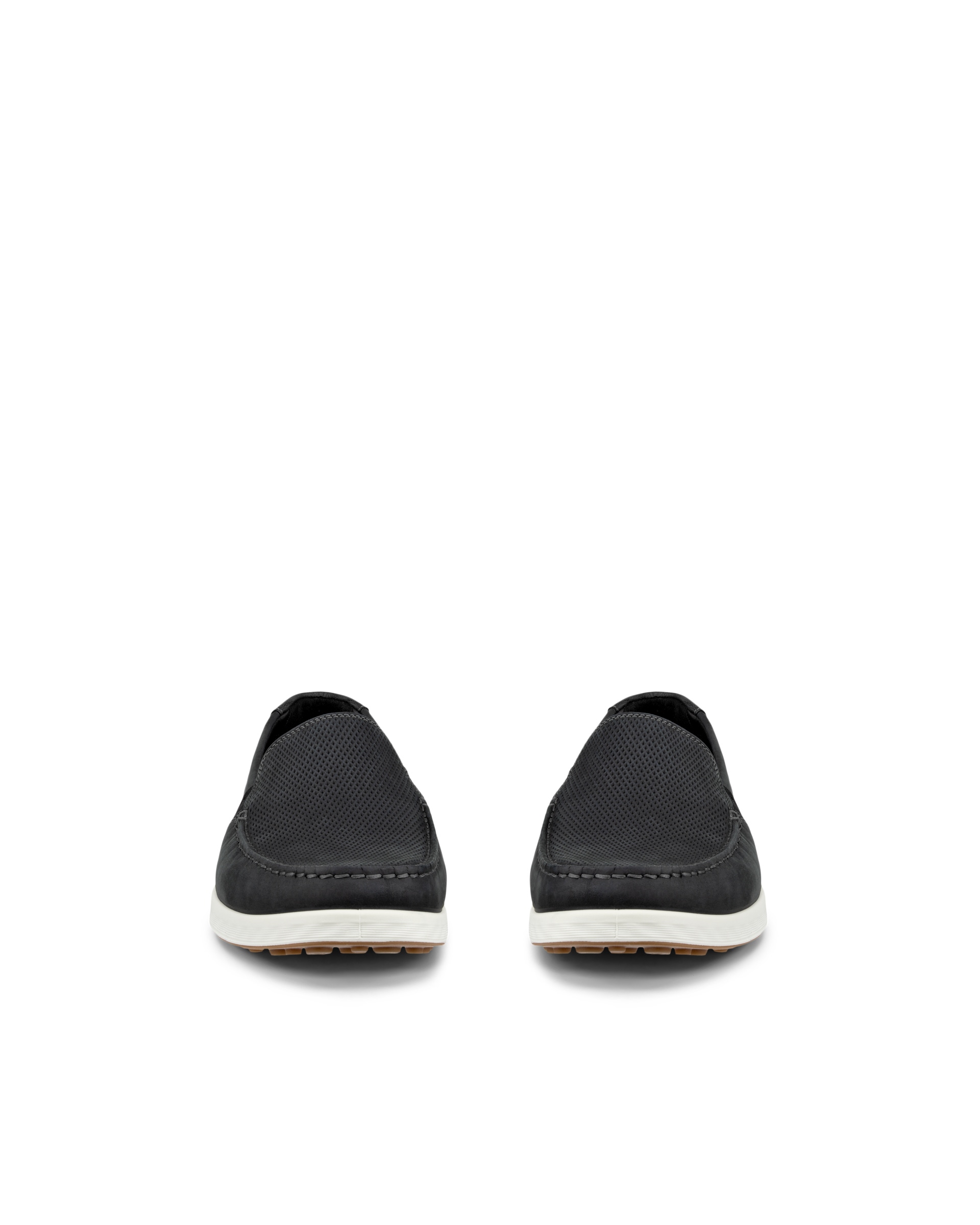 Men's ECCO® S Lite Moc Nubuck Moccasin - Black - Front pair