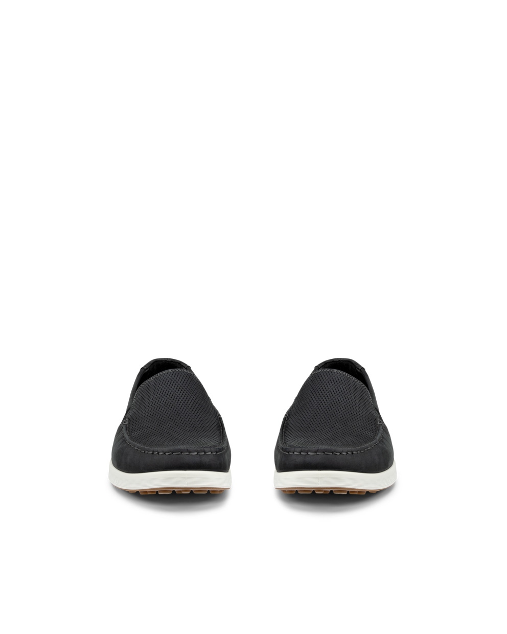 Men's ECCO® S Lite Moc Nubuck Moccasin - Black - Front pair