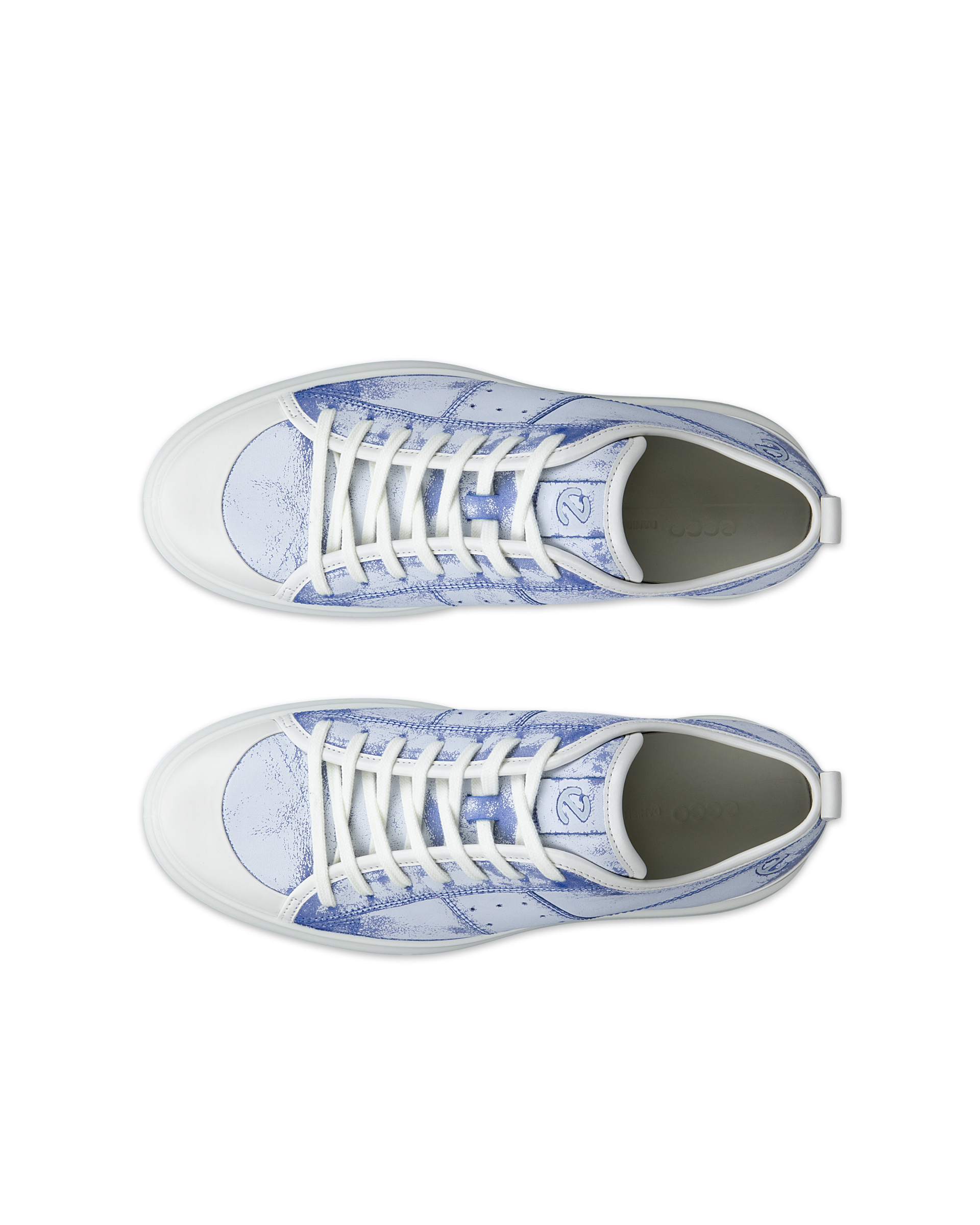 Men's ECCO® Street Ace Leather Sneaker - Blue - Top left pair