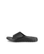 Men's ECCO® Cozmo Leather Slider - Black - Outside