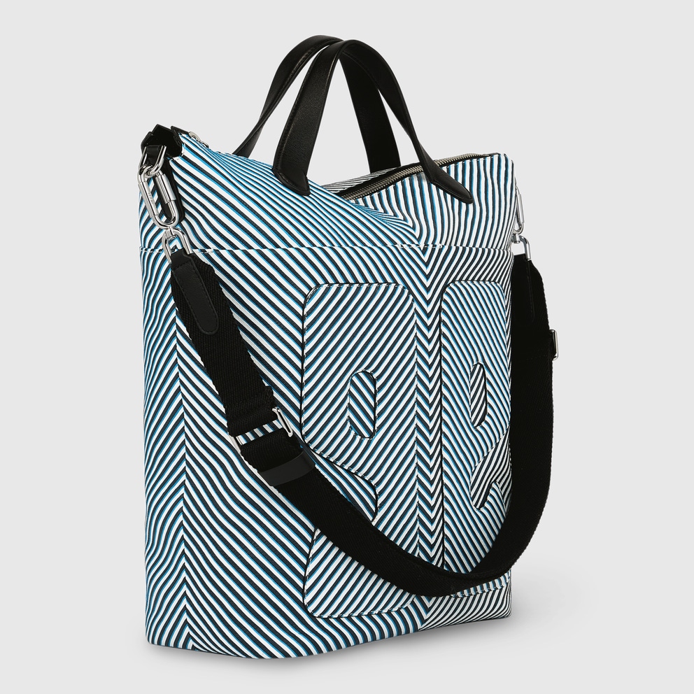 ECCO® E Stripe Leather Tote Bag - Blue - Main