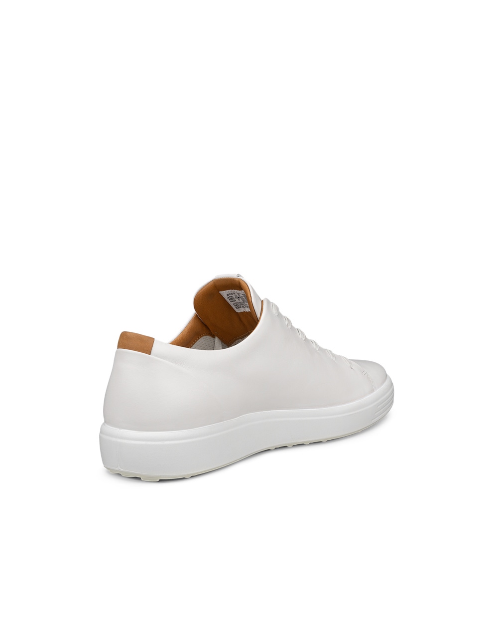 Men's ECCO® Soft 7 Leather Lace-Up Shoe - White - Back