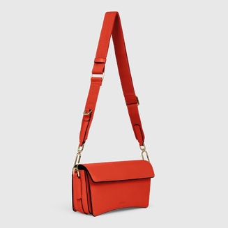 ECCO® Textureblock Leather Compact Pinch Bag - Red - Main