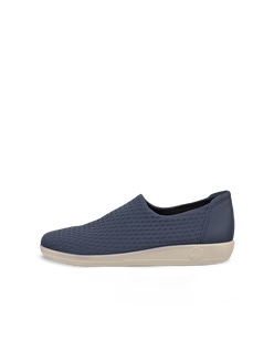 Women's ECCO® Soft 2.0 Textile Slip-On - Blue - Outside