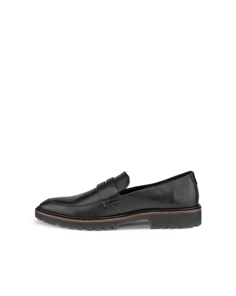 Men s ECCO Queenstown Leather Loafer Black