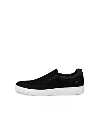 Men's ECCO® Classic Nubuck Slip-On - Black - Outside