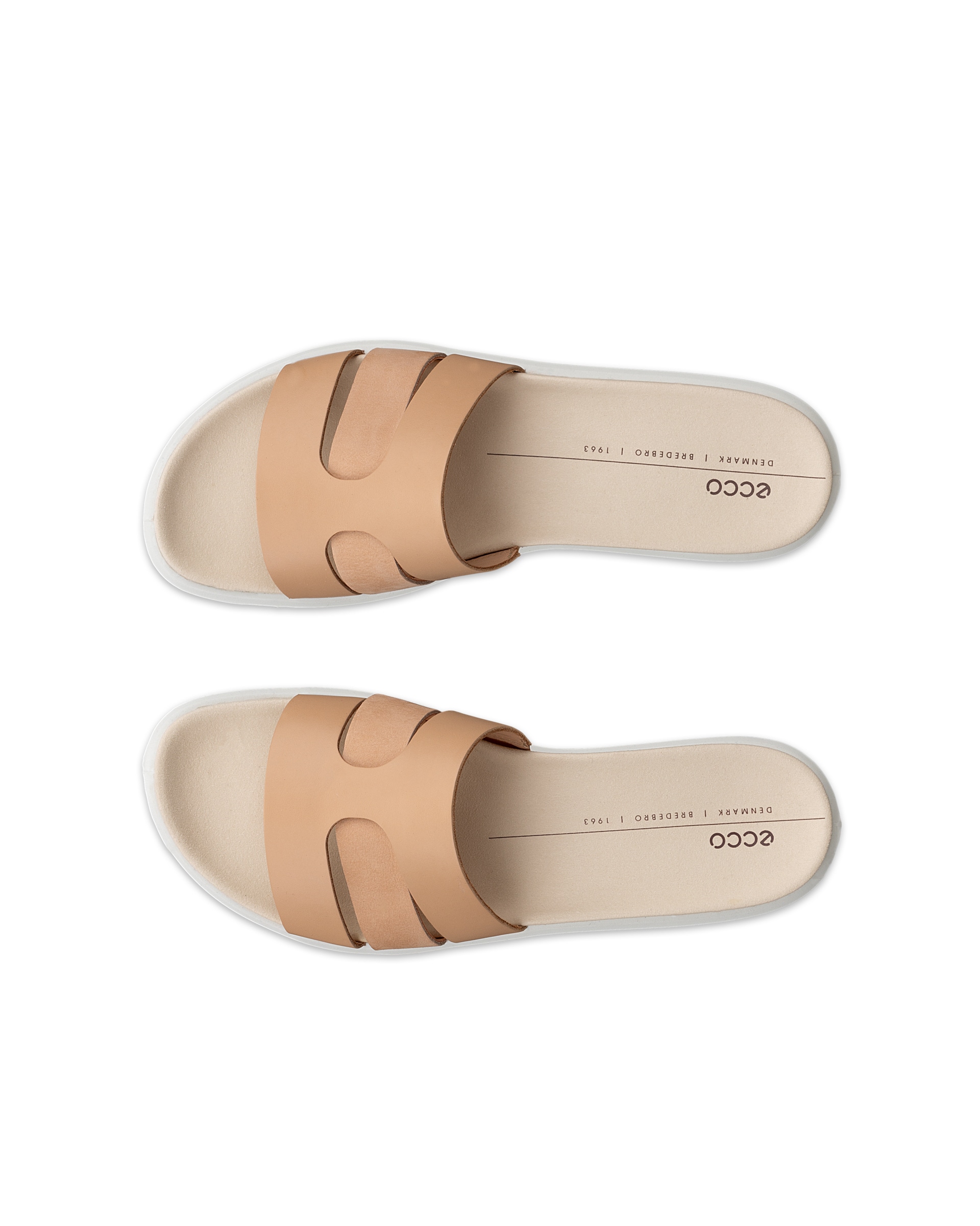 Women's ECCO® Flowt Nubuck Slide - Brown - Top left pair